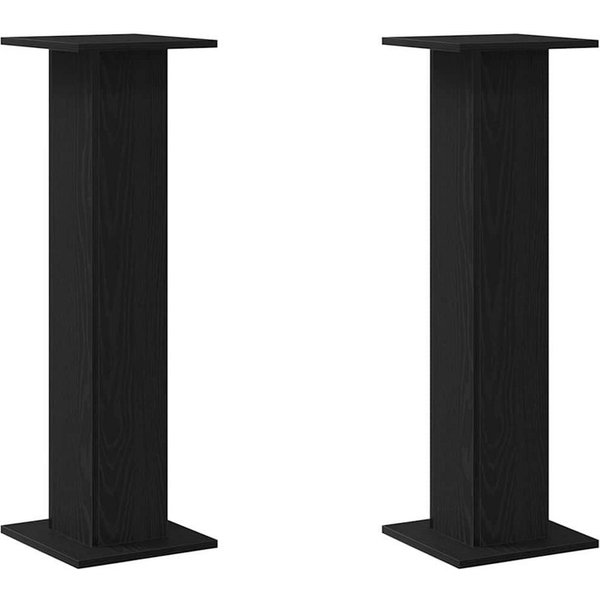 vidaXL Blumenständer Pflanzenständer 2 stk. Schwarz Eichen-Optik 30 x 30 x 95 cm (2 St)