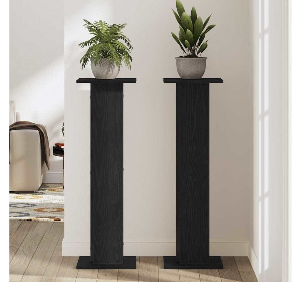 vidaXL Blumenständer Pflanzenständer 2 stk. Schwarz Eichen-Optik 30 x 30 x 95 cm (2 St) – Bild 4 von 5