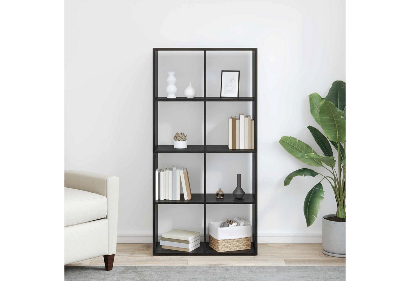 vidaXL Bücherregal Bücherregal 8 Ebenen 69,5 x 29 x 137,5 cm Holzwerkstoff, 1-tlg. – Bild 4 von 5