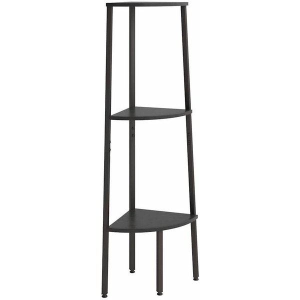 vidaXL Bücherregal Eckregal mit 3 Böden Schwarz 45,5x31,5x120 cm, 1-tlg.