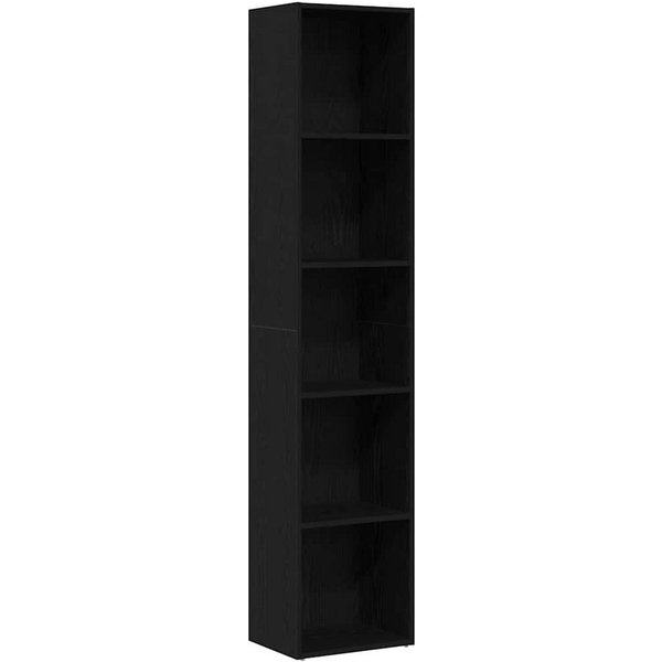 vidaXL Bücherregal Bücherregal Eiche Schwarz 40 x 30 x 189 cm Holzwerkstoff, 1-tlg.