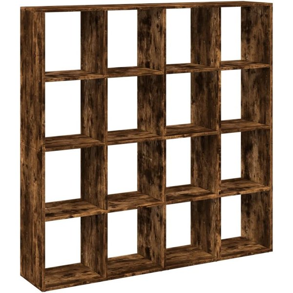 vidaXL Bücherregal Bücherregal Räuchereiche 137,5x29x137,5 cm Holzwerkstoff, 1-tlg.