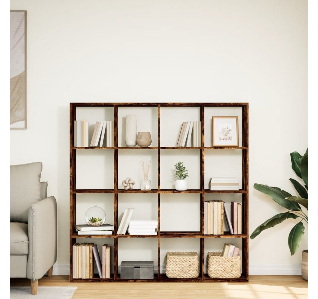 vidaXL Bücherregal Bücherregal Räuchereiche 137,5x29x137,5 cm Holzwerkstoff, 1-tlg. – Bild 3 von 5