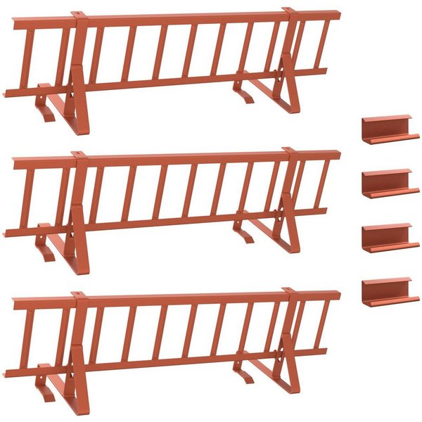 vidaXL Draht Schneefanggitter Rot 300 x 29,5 x 34,5 cm Stahl, (1St)