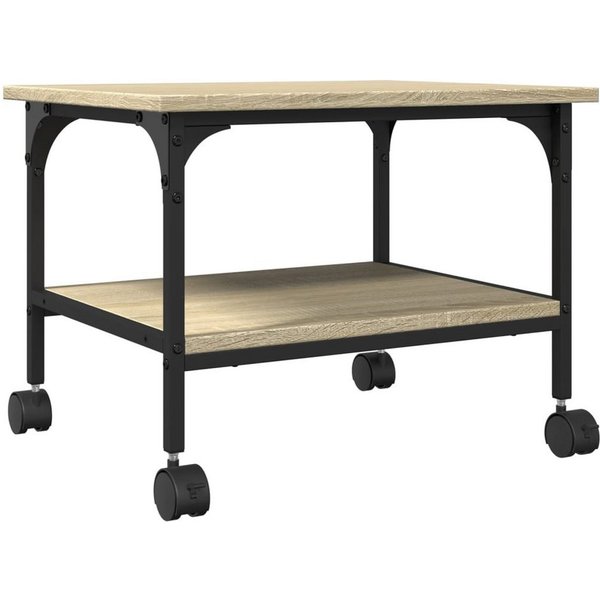 vidaXL Druckertisch Druckerständer 2 Ablagen Sonoma-Eiche 50x40x38 cm