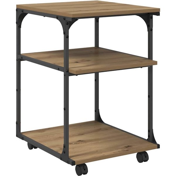 vidaXL Druckertisch Druckerständer Artisan-Eiche 43 x 48 x 64 cm Holzwerkstoff (1-St)