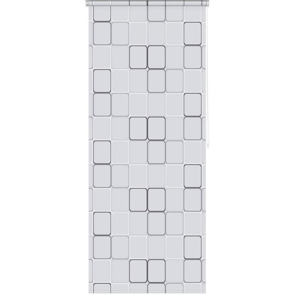 vidaXL Duschvorhang Duschrollo 120x240 cm Quadratmuster Breite 120 cm