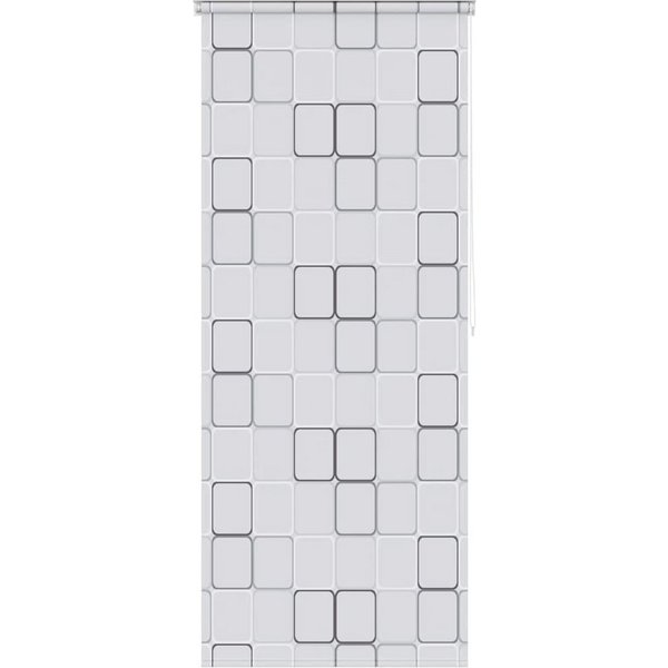 vidaXL Duschvorhang Duschrollo 80x240 cm Quadratmuster Breite 80 cm