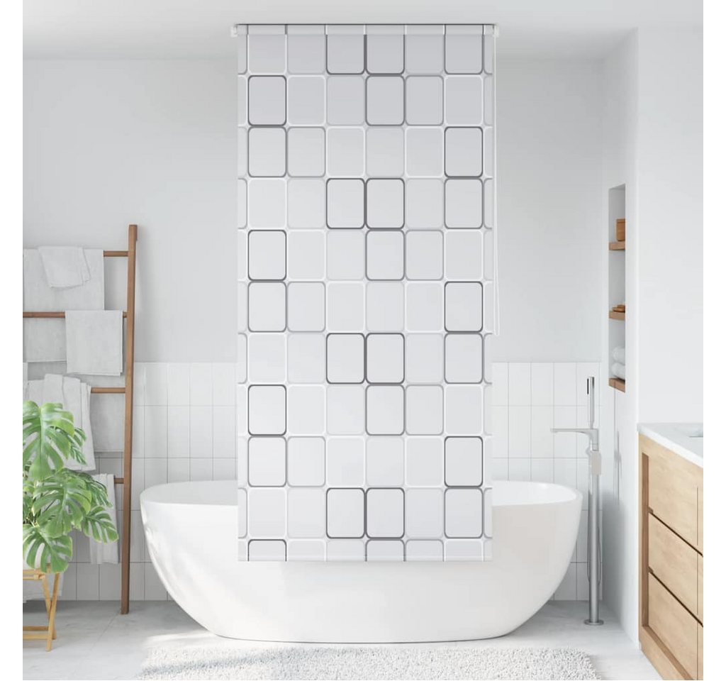 vidaXL Duschvorhang Duschrollo 80x240 cm Quadratmuster Breite 80 cm – Bild 2 von 5