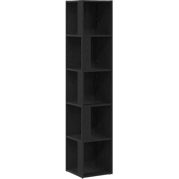vidaXL Eckregal Eckregale 33 x 33 x 165 cm Holzwerkstoff Schwarz Eichen-Optik, 1-tlg.