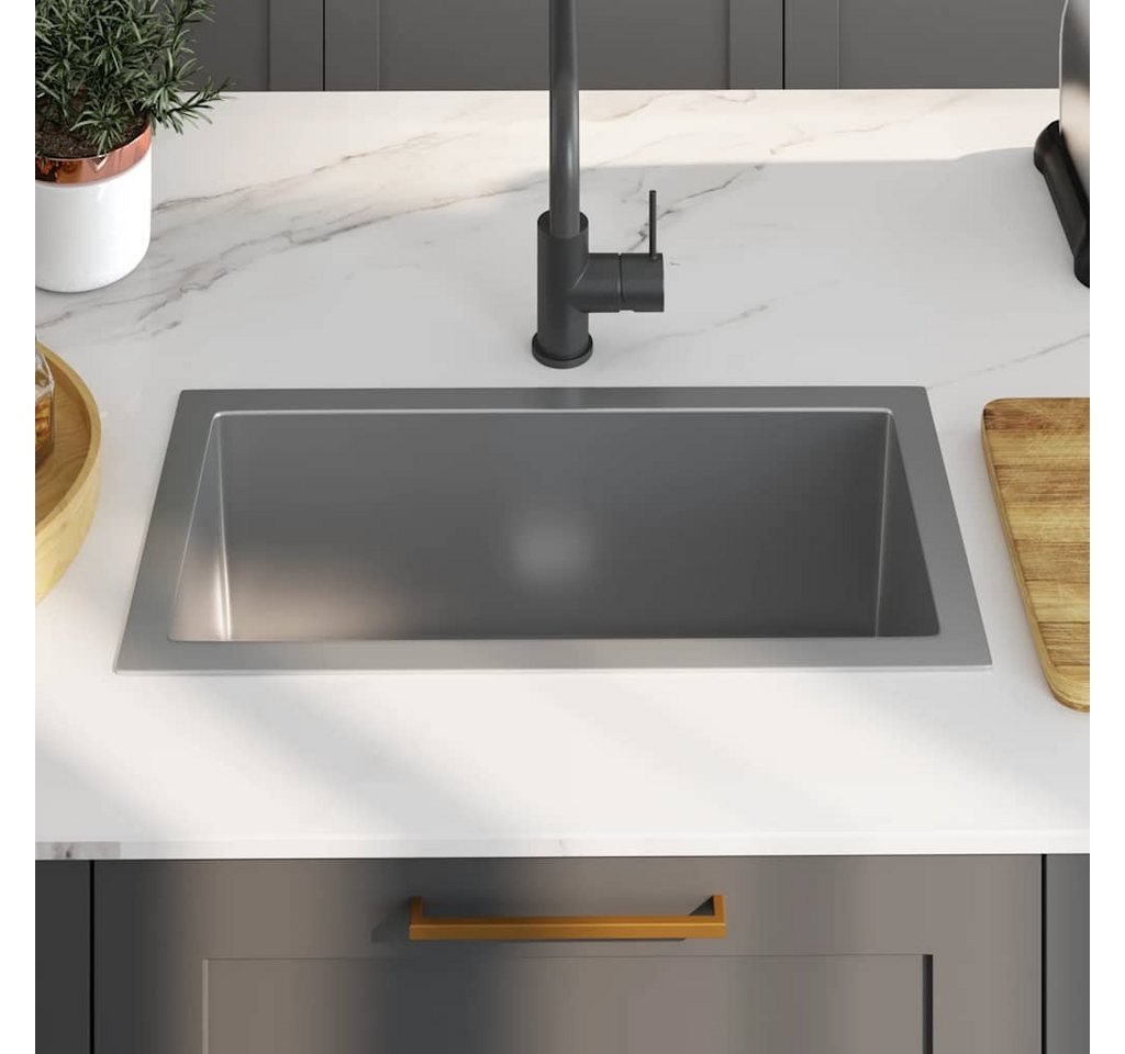 vidaXL Einbauspüle Handgemachte Einbauspüle Edelstahl, 30/60 cm – Bild 3 von 5