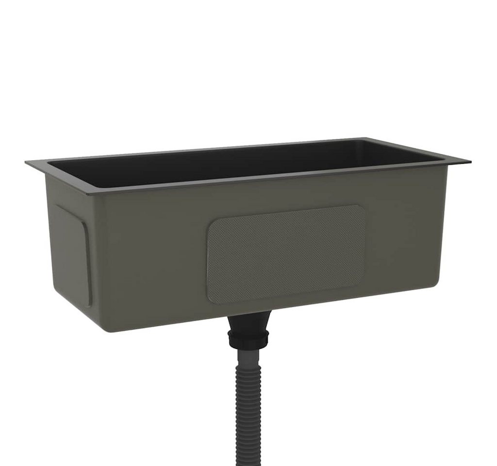 vidaXL Einbauspüle Handgemachte Einbauspüle Schwarz Edelstahl, 30/60 cm – Bild 4 von 5