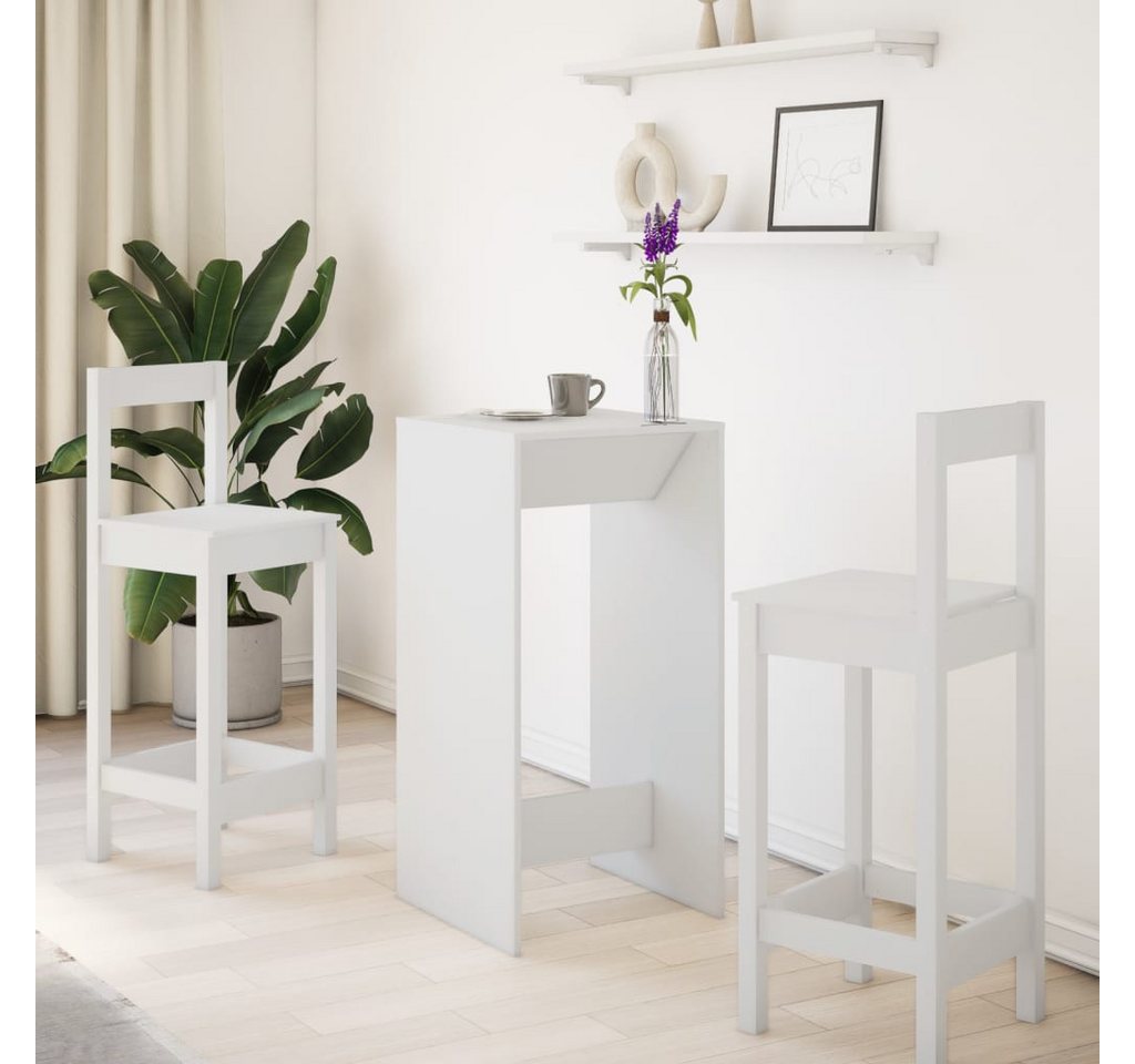 vidaXL Esstisch Bartisch Weiß 51x50x103,5 cm Holzwerkstoff (1-St) – Bild 3 von 5