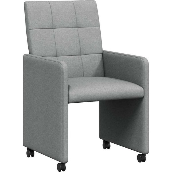 vidaXL Esszimmerstuhl Esszimmerstühle mit Rollen 2 stk. Stoff Hellgrau (2 St)
