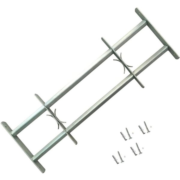 vidaXL Fenster Fenstergitter Verstellbar mit 2 Querstäben 700-1050 mm, (1 St), Fenstergitter 700-1050 mm Ausziehbar Sicherheitsgitter Einbruchschutz