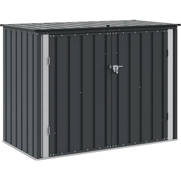 vidaXL Gartenhaus Gartenlagerbox Schwarz 151,5 x 82 x 110,5 cm Stahl