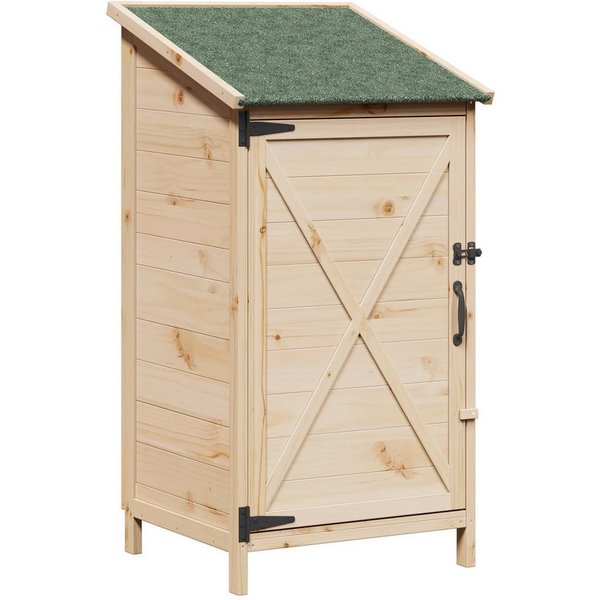 vidaXL Gartenhaus Gartenschuppen Natur 59,5 x 56 x 113,5 cm Massivholz aus Fichte