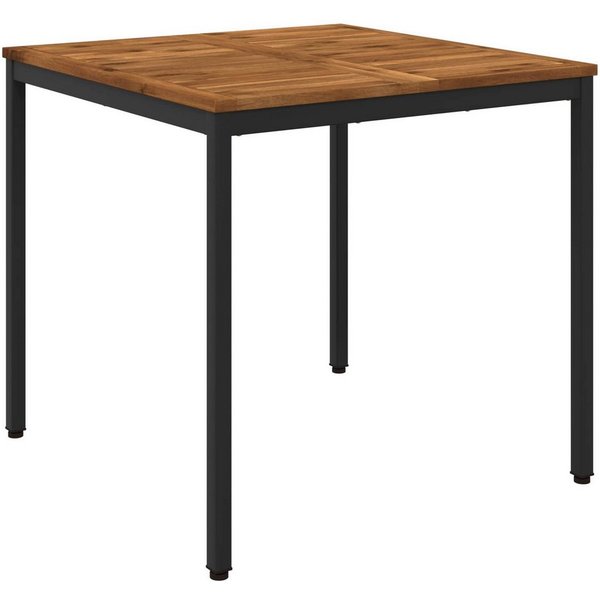 vidaXL Gartentisch Gartentisch Natürlich und Schwarz 80 x 80,5 x 75 cm (1-St)