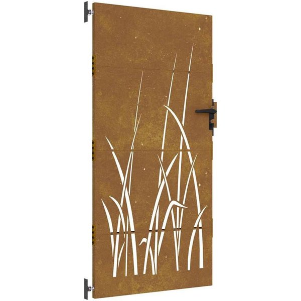 vidaXL Gartentor Gartentor 85x175 cm Cortenstahl Gras-Design