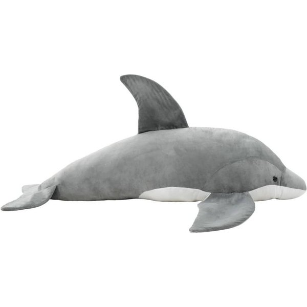 vidaXL Greifspielzeug Delfin Kuscheltier Plüsch Grau, Delphin Kuscheltier Plüsch Grau Plüschtier Stofftier Plüschspielzeug
