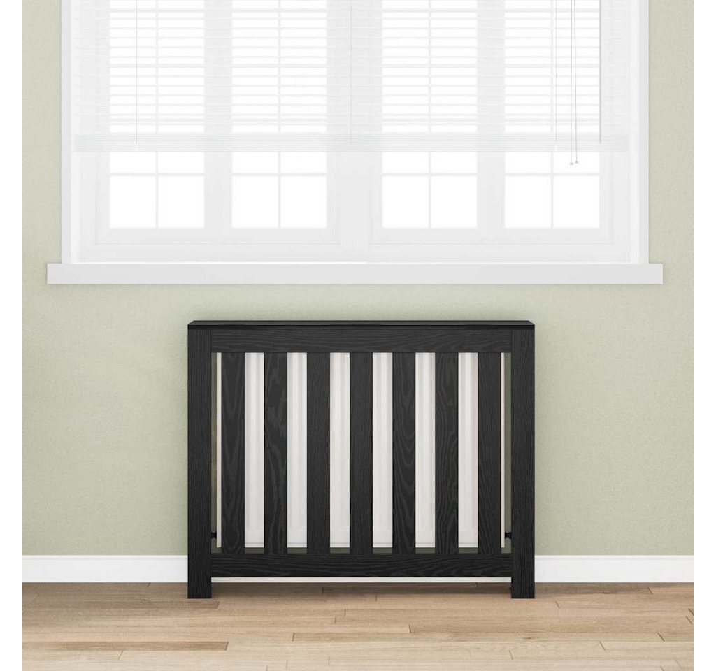 vidaXL Heizkörper Heizkörperabdeckung Schwarz Eichen-Optik 104 x 20 x 82 cm – Bild 2 von 5