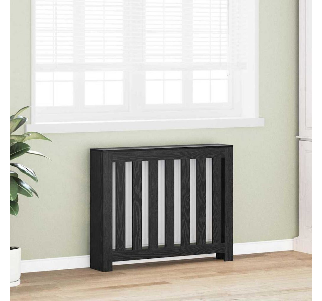 vidaXL Heizkörper Heizkörperabdeckung Schwarz Eichen-Optik 104 x 20 x 82 cm – Bild 3 von 5