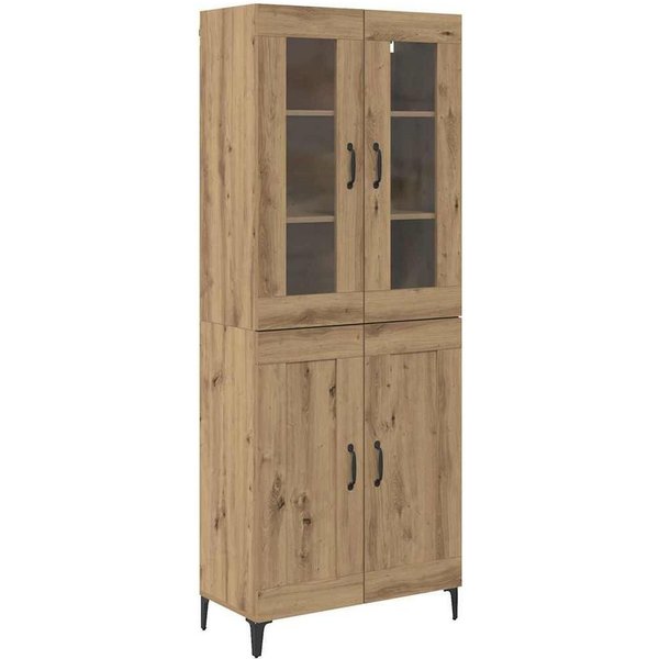 vidaXL Highboard Highboard Artisan-Eiche 69,5 x 34 x 180 cm Holzwerkstoff (1 St)