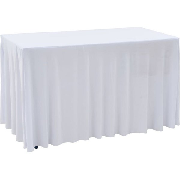 vidaXL Hussen-Set 2 Stück Stretch-Tischdecken mit Rand Weiß 243 x 76 x 74 cm, 2x Stretch Tischhusse Weiß 243x76x74cm Stretchhusse Tischdecke Husse