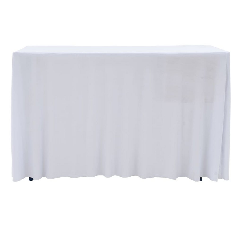 vidaXL Hussen-Set 2 Stück Stretch-Tischdecken mit Rand Weiß 243 x 76 x 74 cm, 2x Stretch Tischhusse Weiß 243x76x74cm Stretchhusse Tischdecke Husse – Bild 2 von 5