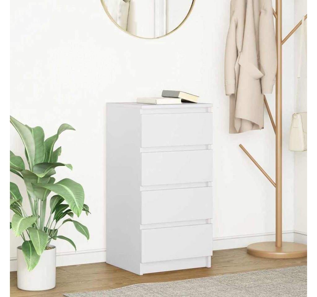 vidaXL Kommode NA Kommode Sideboard Weiß 37,5x35x76 cm Spanplatte mit 4 Schubladen – Bild 2 von 5