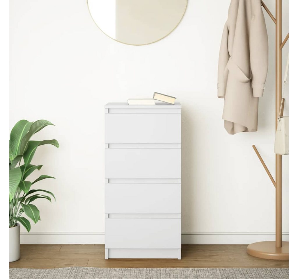 vidaXL Kommode NA Kommode Sideboard Weiß 37,5x35x76 cm Spanplatte mit 4 Schubladen – Bild 3 von 5