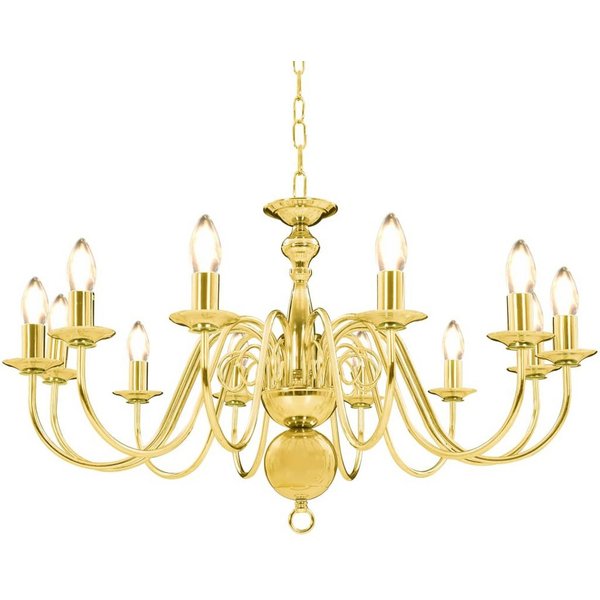 vidaXL Kronleuchter Kronleuchter Golden 12 x E14-Glühbirnen