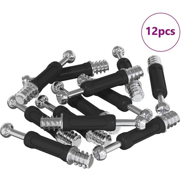 vidaXL Muttern Schwenkverschluss-Schraube 12 Stk. Silber und Schwarz Metall, (12-St)