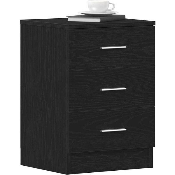 vidaXL Nachttisch Nachttisch aus schwarzer Eiche, 38 x 35 x 55 cm, Holzwerkstoff (1-St)