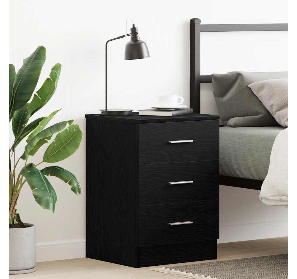 vidaXL Nachttisch Nachttisch aus schwarzer Eiche, 38 x 35 x 55 cm, Holzwerkstoff (1-St) – Bild 2 von 5