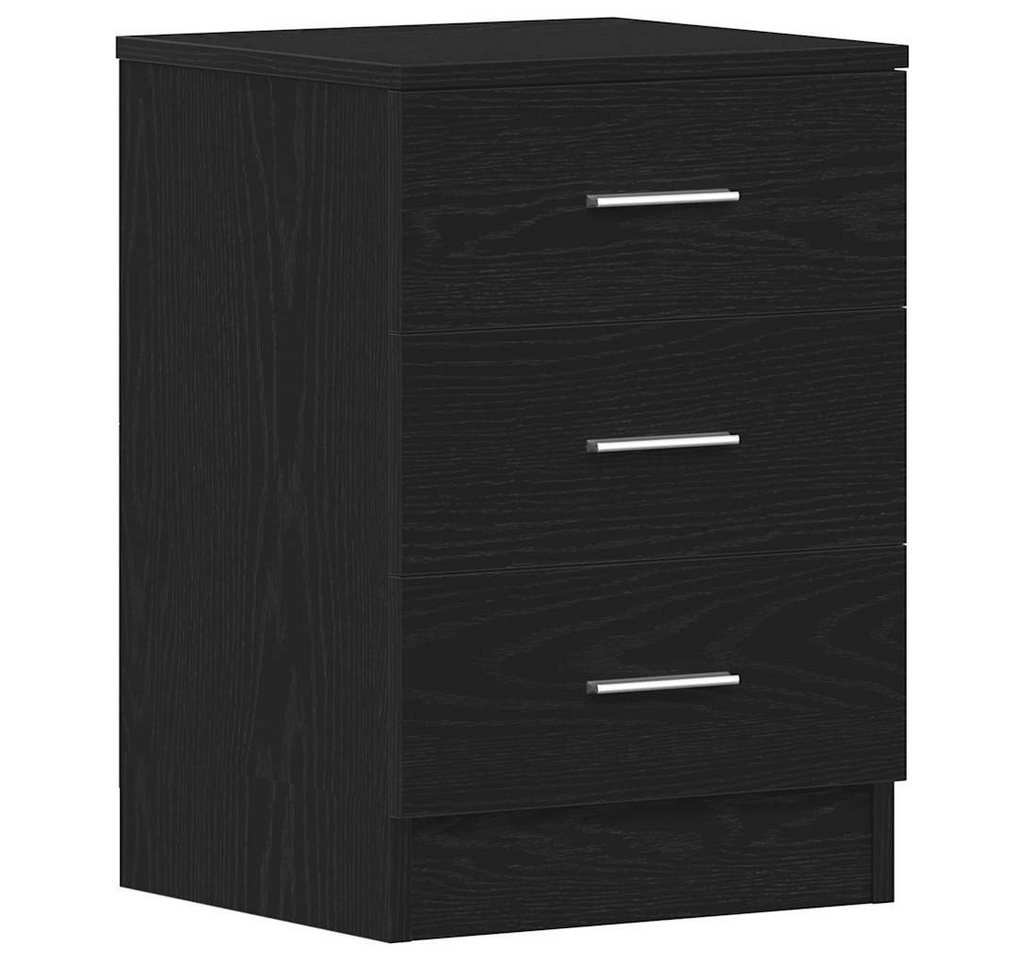 vidaXL Nachttisch Nachttisch aus schwarzer Eiche, 38 x 35 x 55 cm, Holzwerkstoff (1-St) – Bild 5 von 5