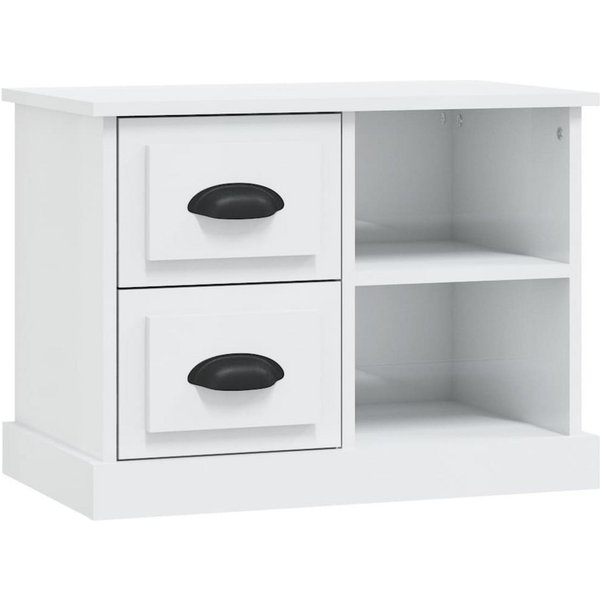 vidaXL Nachttisch Nachttisch Hochglanz-Weiß 60x35,5x45 cm (1-St)