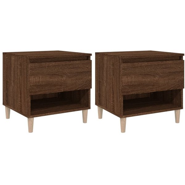 vidaXL Nachttisch Nachttische 2 Stk. Braun Eichen-Optik 50x46x50 cm Holzwerkstoff (2-St)