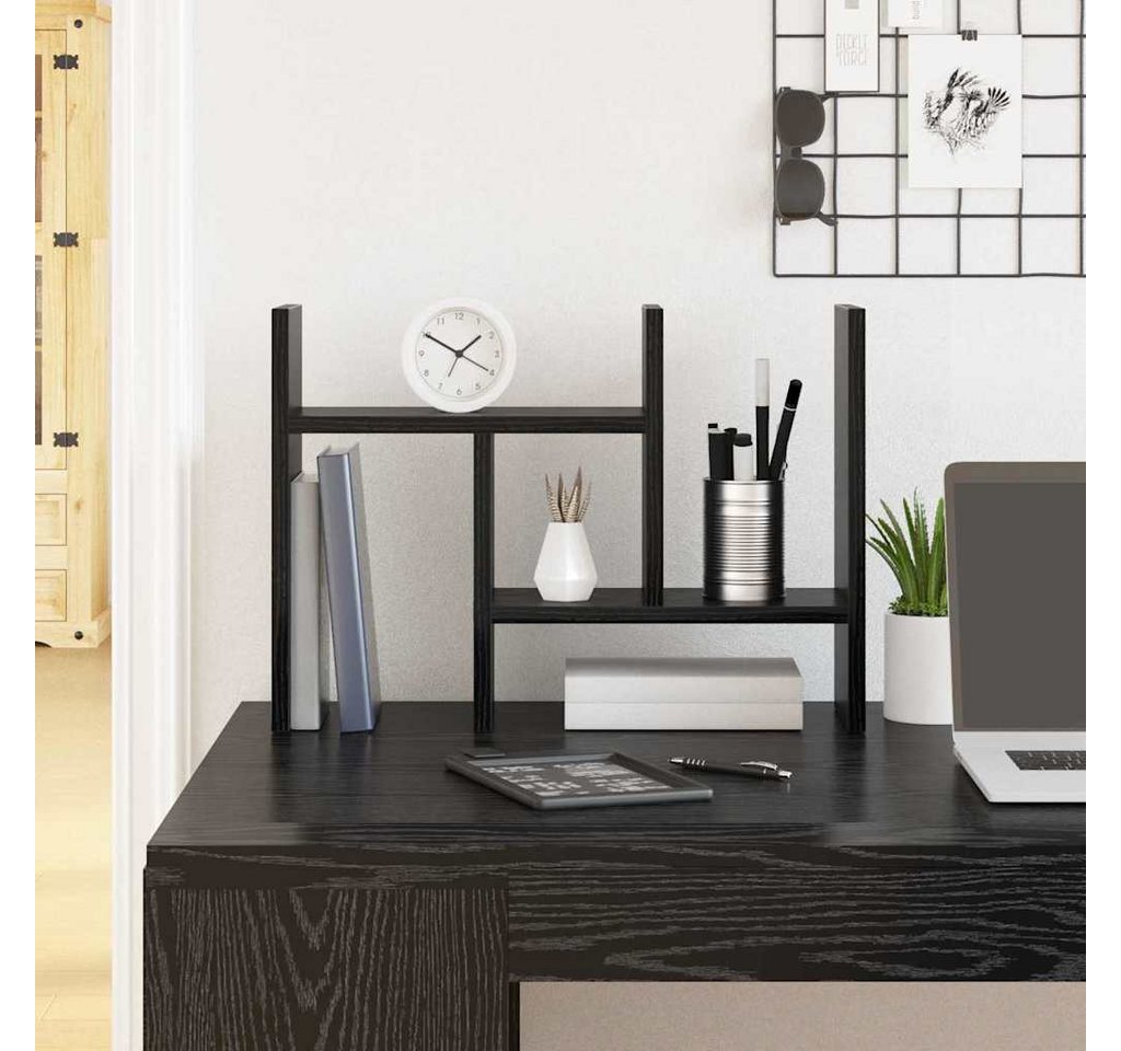 vidaXL Organizer Schreibtisch Organizer Schwarz Eichen-Optik Holzwerkstoff (1 St) – Bild 2 von 5