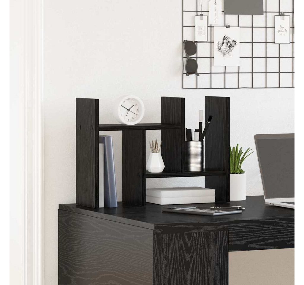 vidaXL Organizer Schreibtisch Organizer Schwarz Eichen-Optik Holzwerkstoff (1 St) – Bild 4 von 5