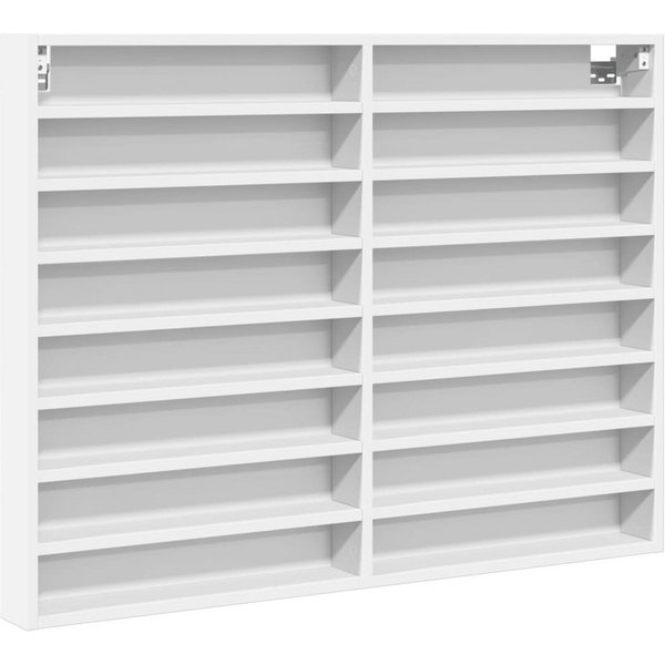 vidaXL Regal Vitrinenschrank Weiß 100x8,5x75 cm Holzwerkstoff, 1-tlg.