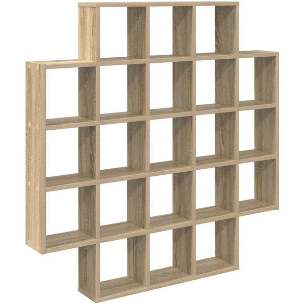 vidaXL Regal Wandregal Sonoma-Eiche 100 x 13 x 100 cm Holzwerkstoff, 1-tlg.