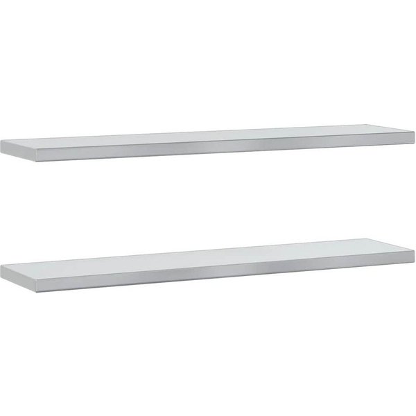 vidaXL Regal Wandregale 2 Stk. 100x23,5 cm Silbern Edelstahl, 1-tlg.