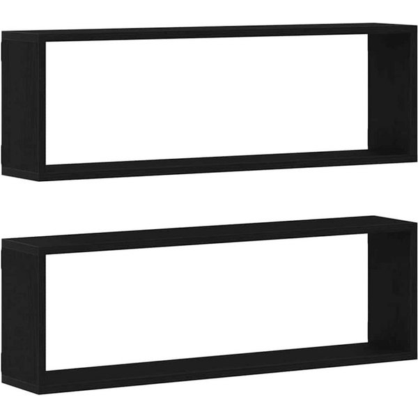 vidaXL Regal Wandregale 2 stk. Schwarz Eichen-Optik 80 x 15 x 26 cm, 2-tlg.