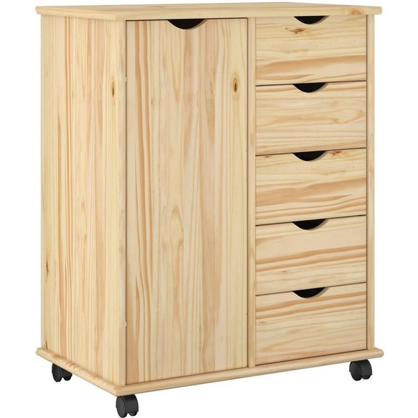 vidaXL Schranksystem Rollschrank 63,5 x 39 x 79 cm Massivholz Kiefer Braun (1-St)
