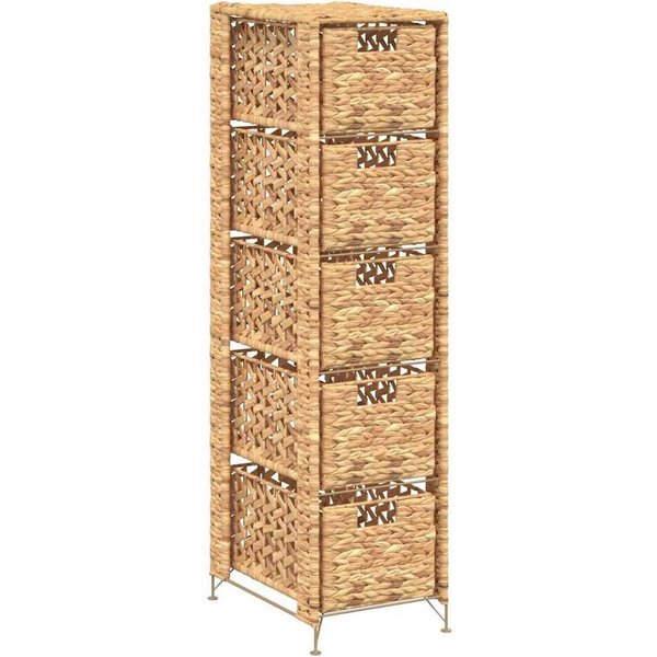 vidaXL Schranksystem Standregal mit 5 Körben 25,5x37x100 cm Wasserhyazinthe (1-St)