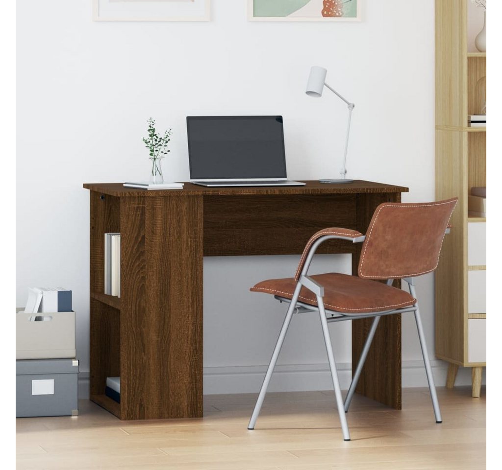vidaXL Schreibtisch Schreibtisch Braun Eichen-Optik 100x55x75 cm Holzwerkstoff – Bild 2 von 5
