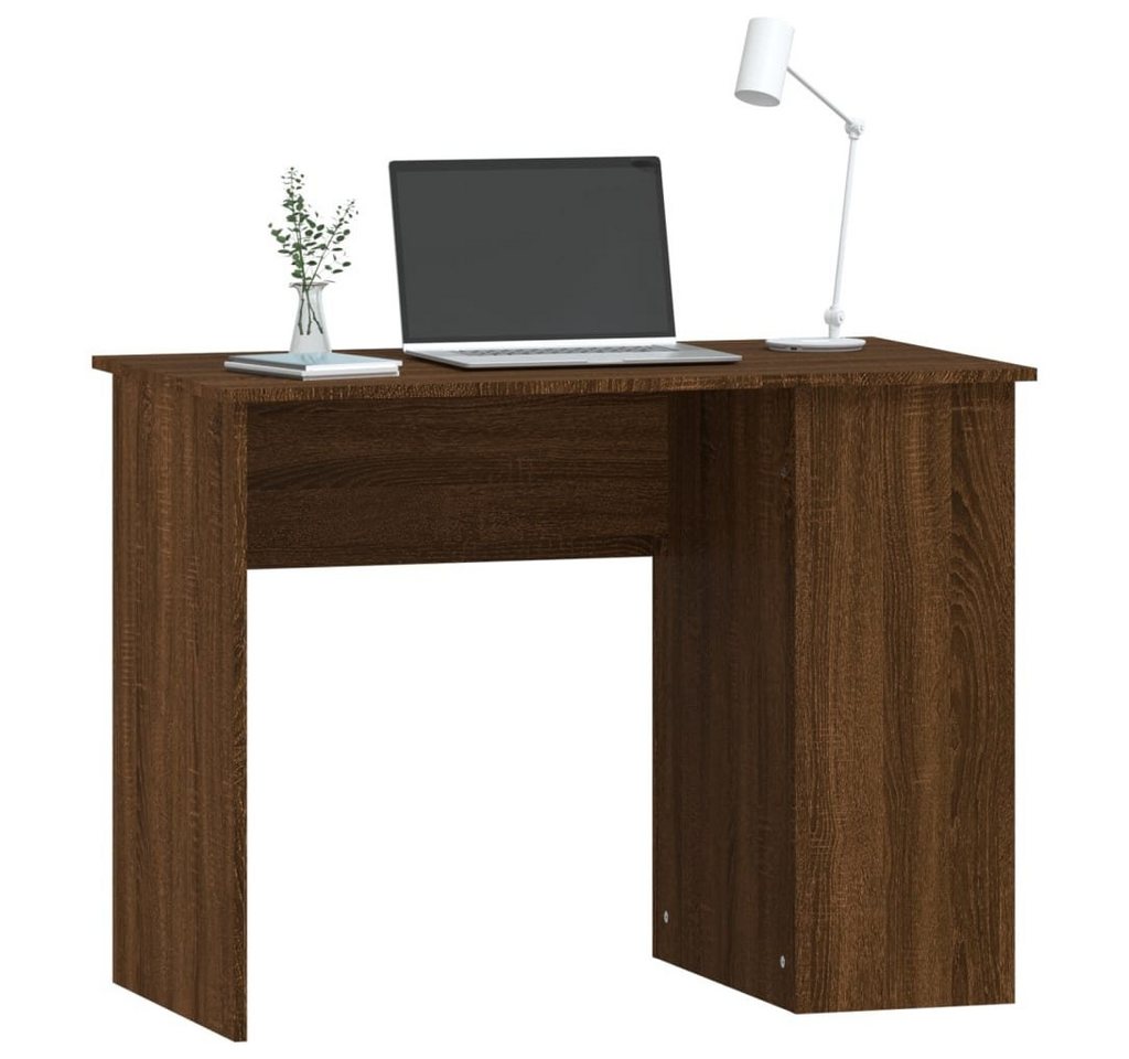vidaXL Schreibtisch Schreibtisch Braun Eichen-Optik 100x55x75 cm Holzwerkstoff – Bild 3 von 5