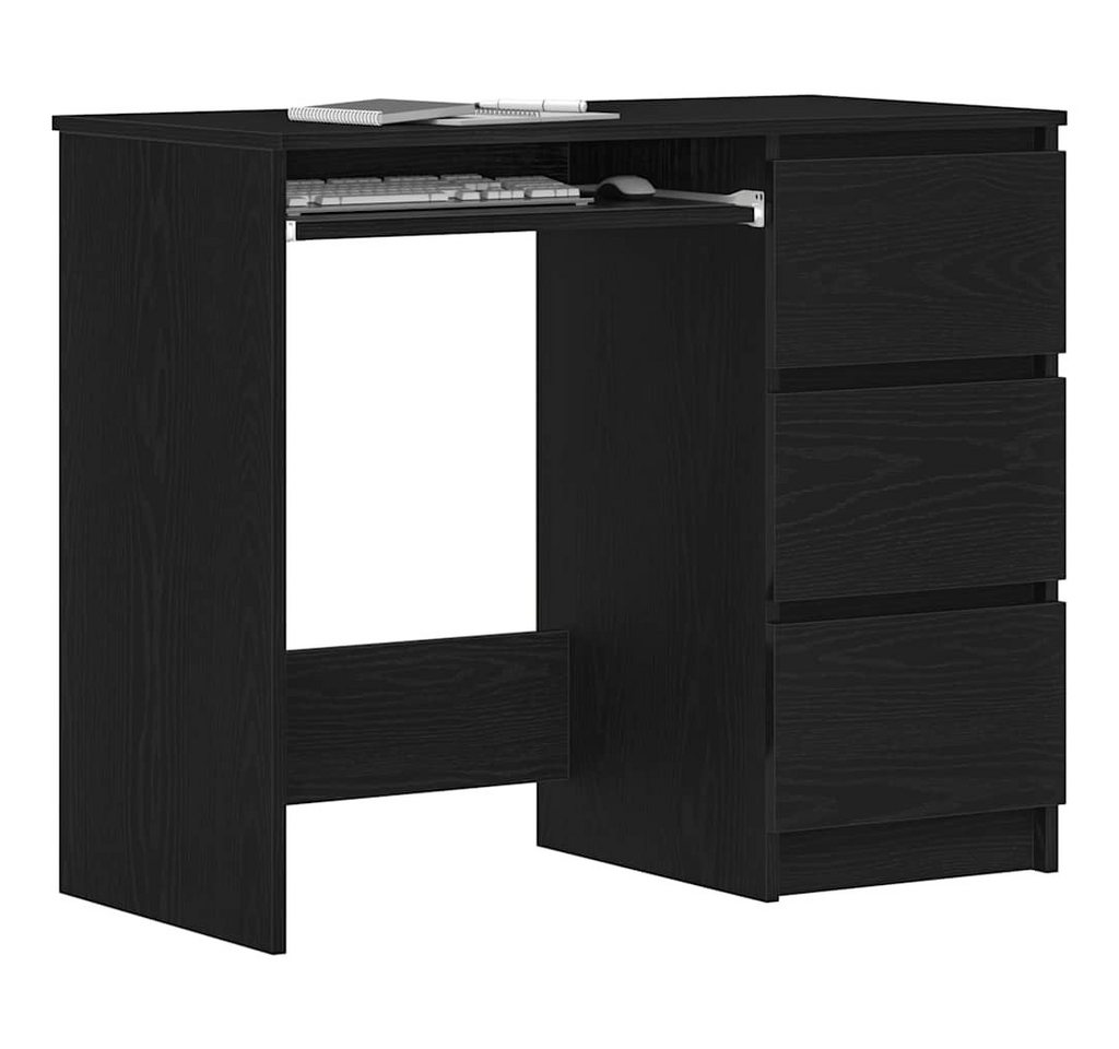 vidaXL Schreibtisch Schreibtisch Schwarz Eichen-Optik 90x45x76 cm Holzwerkstoff – Bild 4 von 5