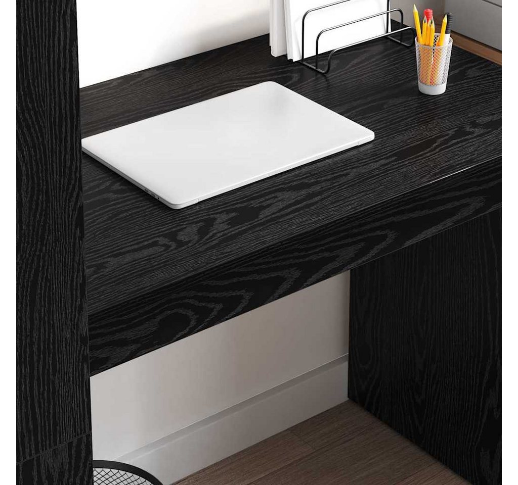 vidaXL Schreibtisch Schreibtisch Schwarz Eichen-Optik Holzwerkstoff (1-St) – Bild 4 von 5